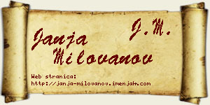 Janja Milovanov vizit kartica